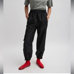 Tibi black crispy nylon wilt jogger XS